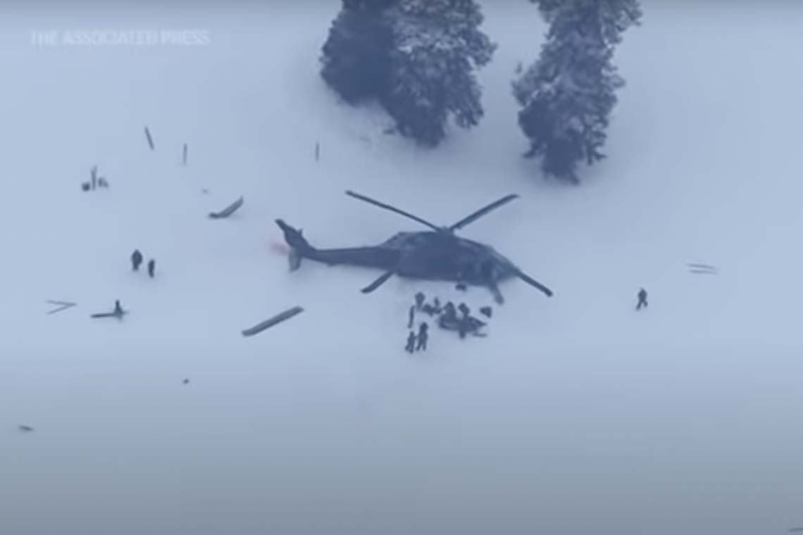 Two military helicopters crash near Snowbird