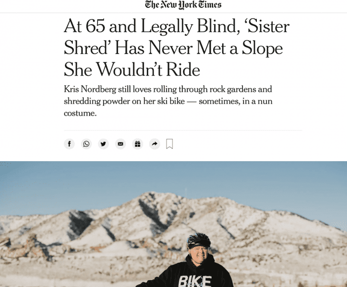 She’s 65, She’s Legally Blind, and You Can Call Her ‘Sister Shred’