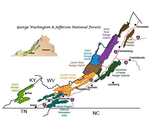 Dispersed camping in George Washington & Jefferson Natl. Forests