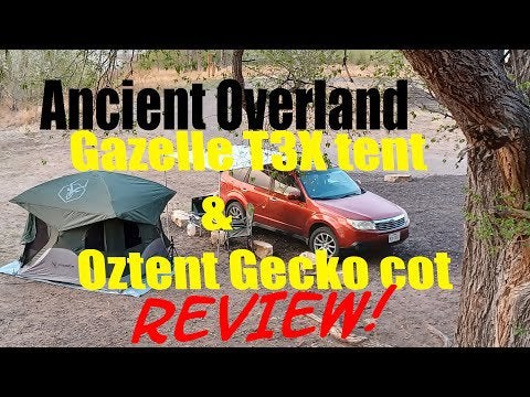 Gazelle T3X and Oztent Gecko Stretcher Cot review! : overlanding