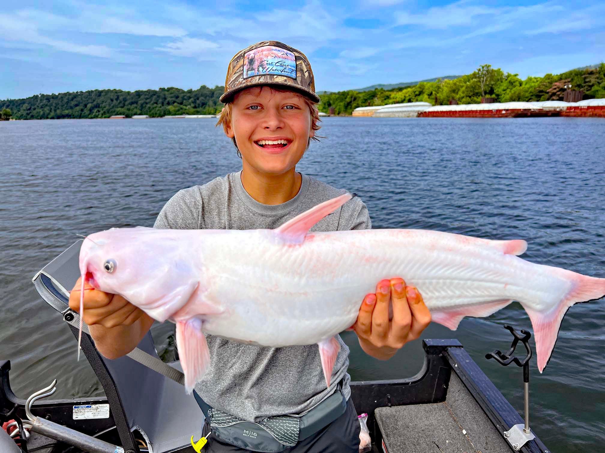 Young Angler Catches White Catfish in Tennessee